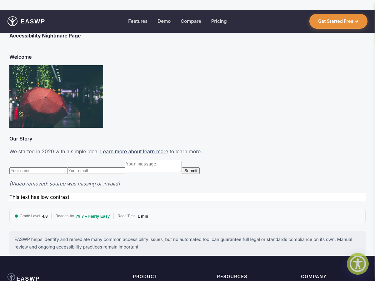 LEWCA improved accessibility toolbar design